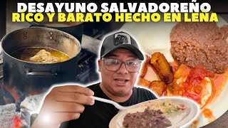 💰DESAYUNO BARATO HECHO EN LEÑA 🪵 TÍPICO SALVADOREÑO 🇸🇻 Restaurante Cielo y Tierra [upl. by Enaasiali29]