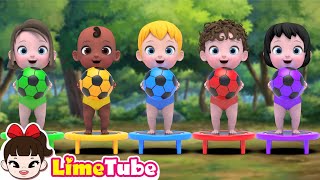 Five Little Monkeys Jumping On The Bed  Nursery Rhymes amp Kids Songs  Kindergarten  LimeAndToys [upl. by Ellebana]