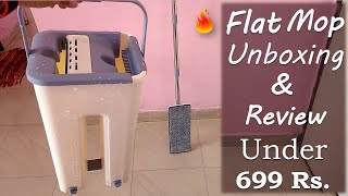 Flat Mop with Bucket Microfiber Flat Mop System 360° Cleaning Hand Free Mop  Honest Review 2021 [upl. by Aicella]