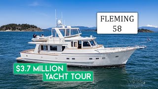 37M  2019 Fleming 58 Luxury Yacht Walkthrough Tour [upl. by Fredette]