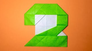 【折り紙】数字『 2 』の折り方 ☆Origami☆ Folding paper into the figure of 『2』 of the number [upl. by Rudich]