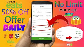 Get Flat 50 off on any food you order on Uber Eats No order Limit 😍 How to  JULY 2018 [upl. by Onez]