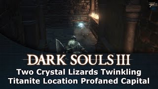 Dark Souls III Two Crystal Lizards Twinkling Titanite Location Profaned Capital [upl. by Eilah]