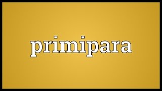 Primipara Meaning [upl. by Katee]