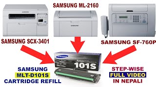 How To Refill Samsung MLTD101S Cartridge  Step By Step Full Detail Video In Nepali [upl. by Obaza]