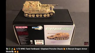 🐘🪖🚜🔥 172 WW2 Tank Destroyer German Ferdinand  Elephant Porsche 1944💥 Diecast Dragon Armor Model 🐘💥 [upl. by Eydie]