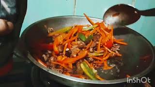 stir fry pork with bell pepper carrotscookingyummyhealthy foodtitaklarencevlog [upl. by Calida]