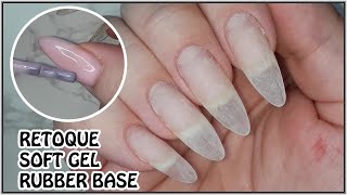 Segundo RETOQUE en Uñas SOFT GEL con RUBBER BASE 💗 Técnica APRES GEL X [upl. by Rowen]