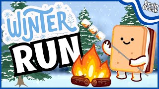 Winter run 🏃‍♂️❄️ Winter Chase ❄️ Winter Brain Break ❄️ Just dance ❄️ Winter Games for Kids [upl. by Nalniuq]