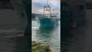 Valente Beaumaris B818 leaving porth penrhyn ship boat mussels food travel cargo [upl. by Ardnuaek]