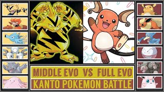 Original 151 Pokémon Battle MIDDLE EVO vs FULL EVO [upl. by Edgardo]