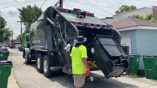 SBC Loadmaster Rear Loader Garbage Truck Packing Heavy Trash [upl. by Imhsar]