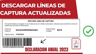 Descargar Líneas de Captura Actualizadas Declaración Anual SAT 2024 [upl. by Grimonia]