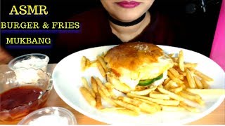 ASMRCHEESE BURGER AND FRIES EATING NO TALKING [upl. by Akerdnuhs540]