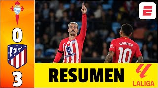 TRIPLETE DE GRIEZMANN da la victoria al Atlético de Madrid del Cholo Simeone 30 vs Celta  La Liga [upl. by Sarad994]