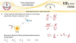 12Sınıf MEB Okul Kursu FİZİK KKTesti 05 Kütle Çekim Kuvveti  Kepler Kanunları [upl. by Gelhar]