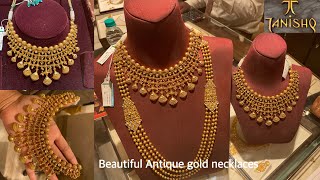 Tanishq Beautiful antique gold necklace designs Tanishq antique gold necklace collections Antique [upl. by Auohs]