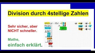 Division durch 4stellige Zahlen schriftlich leicht und sicher Erklärung [upl. by Bartholomeus]