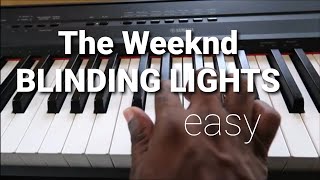 The Weeknd Blinding Lights Easy Piano Tutorial  Notes for Instrumental Part Shorts [upl. by Ailuj]