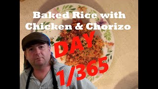 Day 1 of 365 Jamie Oliver Recipe Baked Rice with Chicken amp Chorizo My 1 Year Cooking Challenge [upl. by Yelrebma191]