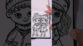 DIV Cute cartoon character drawing ideasviralvideo art bts drawing new status cartoon shorts [upl. by Atsirc421]