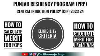 Central induction policy CIPPunjab residency program PRP merit calculation for FCPSMDMS Policy [upl. by Inessa]