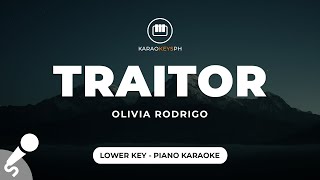 traitor  Olivia Rodrigo Lower Key  Piano Karaoke [upl. by Gairc355]