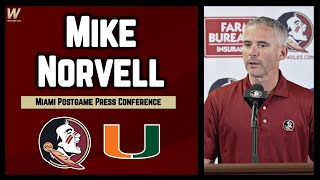 Mike Norvell Miami Postgame Interview  Miami 36 FSU 14  FSU Football  Warchant TV FSU [upl. by Westhead]