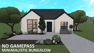 BLOXBURG NOGAMEPASS minimalistic Bungalow 51k l tour  speedbuild ♡ [upl. by Yeorgi]