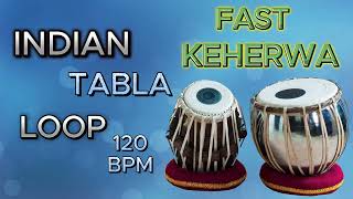 INDIAN TABLA LOOP FAST KEHERWA 120 BPM  TABLA MUSIC  TABLA SOUND  TABLA LOOP  FAST TABLA LOOP [upl. by Leak]