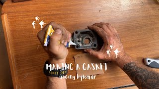 Making a gasket using Hylomar blue and gasket paper [upl. by Goodrow]