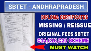 AP DIPLOMA CERTIFICATES MISSING REISSUE FEE ORIGINALS  C14C16C20 ALL SCHEME [upl. by Natty]