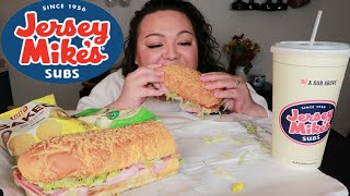 Italian Sub Jersey Mikes Mukbang [upl. by Hazlett466]