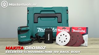 Makita DBO180Z Excenter Schuurmachine 18V Basic Body  Mastertoolsnl [upl. by Shel]