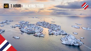 Lofoten HENNINGSVÆR walking tour sounds of footsteps in snow [upl. by Nelyahs277]