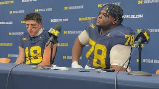 Michigan Football Colston Loveland Kenneth Grant discuss win over Michigan State [upl. by Maurits]