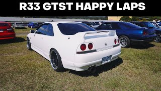 400hp R33 GTST DOING SOME PULLS ON TRACK [upl. by Annmaria99]