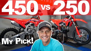 Honda CRF250RX vs 450RX  Which Dirt Bike Would I Choose [upl. by Nelon864]