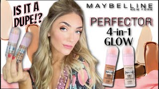 NEW MAYBELLINE PERFECTOR 4IN1 GLOW FIRST IMPRESSIONS AND DUPE TESTING [upl. by Hebner629]