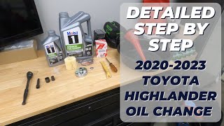 20202023 Toyota Highlander oil change Step By Step Canister filter [upl. by Remos]