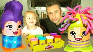 Coiffeur Crazy Cuts pâte à modeler Play Doh  On rase les cheveux de la famille  Unboxing [upl. by Reyaht929]