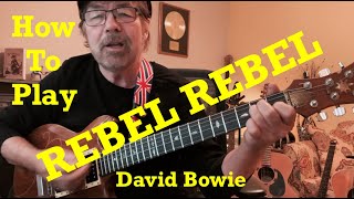 How To Play REBEL REBEL  David Bowie Plus Free Charts [upl. by Krispin]