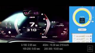 2019 850 hp BMW M8 Coupe F92 0300 kmh acceleration Stage 2 [upl. by Dynah]