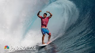 Tahitian native Kauli Vaast wins mens surfing gold in familiar waters  Paris Olympics  NBC Sports [upl. by Dazhahs]