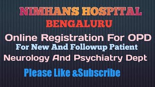 NIMHANS HOSPITAL BENGALURUOnline Appointment Kaise le for OPD Neurologyamp Psychiatry Department [upl. by Asim]