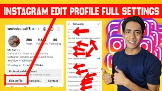 Instagram Edit Profile Full Settings  Instagram Edit Profile Setting Kaise Kare  Edit Profile [upl. by Yemrej]