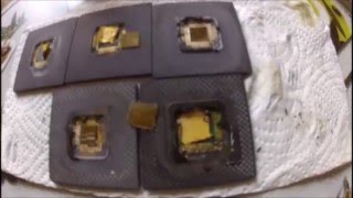 RECOVERING gold from ceramic CPUS  acid  peroxide [upl. by Theo]