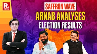 Saffron Wave Arnab Analyses Maharashtra Results  Republic TV [upl. by Edina]