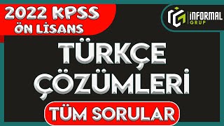 2022 KPSS Ön Lisans Türkçe Soruları ve Çözümleri  Tüm Sorular [upl. by Yvonne789]