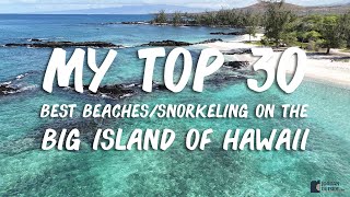 My Top 30 Best Beaches and Snorkeling Spots on the Big Island of Hawaii Black Sand amp Green Sand [upl. by Sucam907]